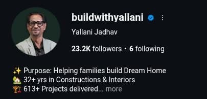 Sagar Jadhav's Instagram profile, @buildwithyallani: 23.2K followers